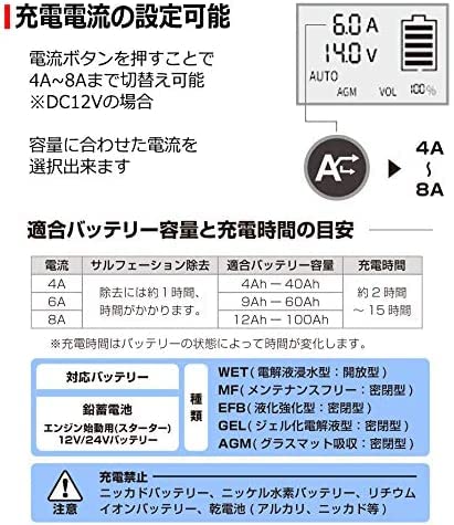 Amazon.co.jp: FUTO バッテリー充電器 車 パルス充電対応 カー