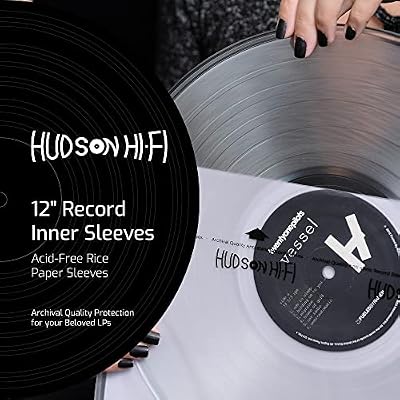 Hudson Hi-Fi Anti-Static Vinyl Record Inner Sleeves - Protective Vinyl Record Inner Sleeve 500 Pack - Protect Your LP Albums from Scratches, Dust & Dirt - Acid-Free Rice Paper Interior Disc Covers