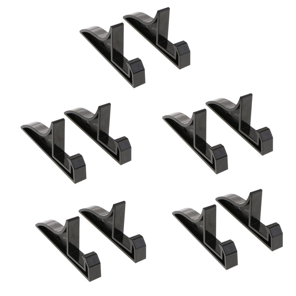 Pleayietoopiatiey 10 Pieces Easel Stands Dish Plate Picture Photo Frame Rack Holder Black S, S 10 Pcs