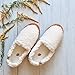 Acorn Soft & Cozy House Slippers for Women - Fleece Lining, Suede Rand, Rubber Sole, Cloud Cushion for Indoor/Outdoor, Buff Popcorn, 6.5-7.5