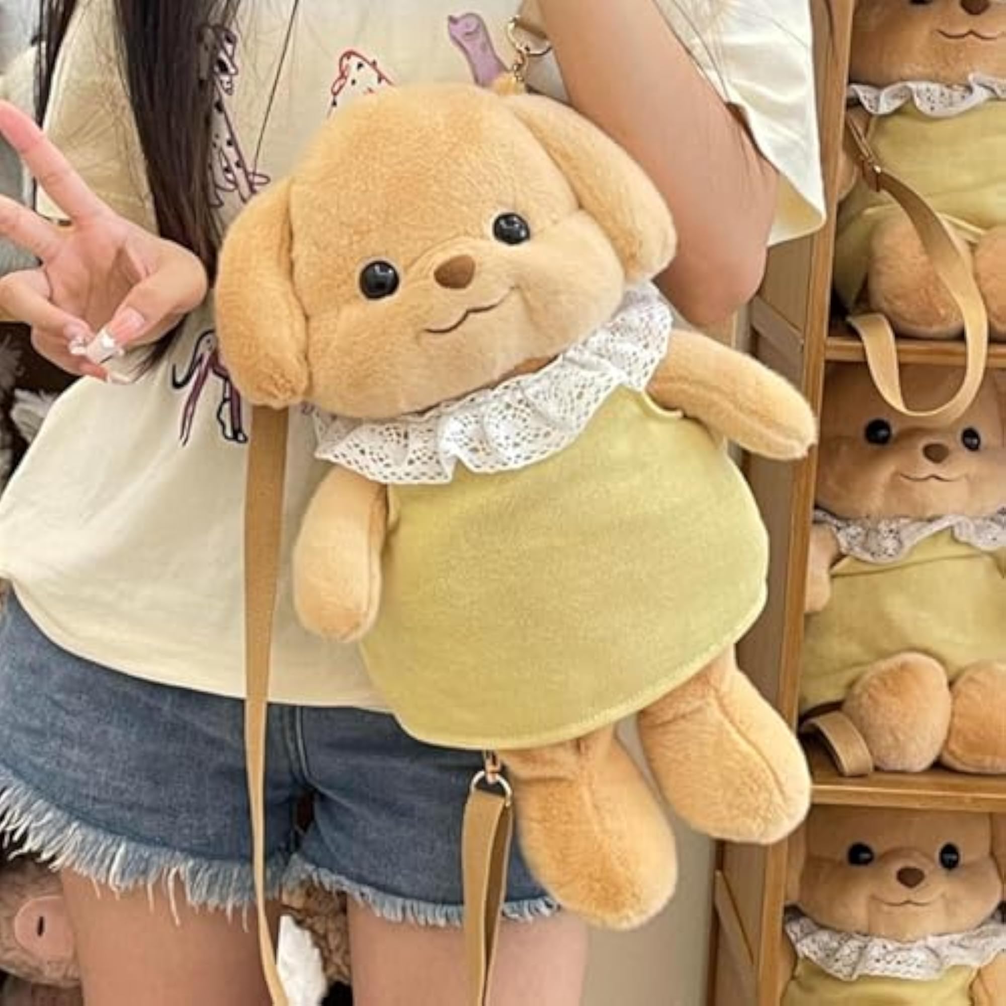 Plush Poodle Shoulder Bag for Outdoor Adventures