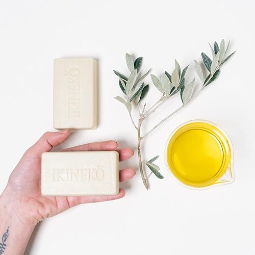 Miniatura 3 de IKINEKO No1 - Barra de jabón de aceite de oliva puro  Paquete de 6  Ingredientes naturales a base de plantas  Para todo tipo de piel  Hecho a mano