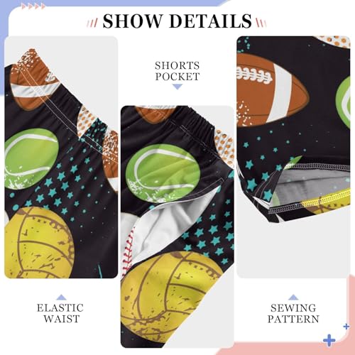 Sport Balls Black Boys Pants for Kids Jogger Pants with Pockets S-XL4