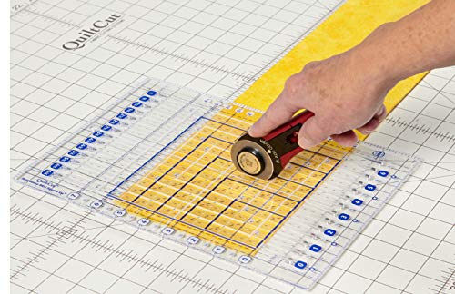 QuiltCut Strip Savvy Mini Square Up Slotted Quilting Ruler, QC3-MSU (8½" x 12")