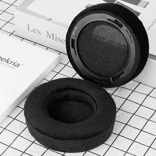 Almohadillas de repuesto Geekria Comfort Velour compatibles con auriculares Corsair Virtuoso PRO con cable (CA-9011370-NA), cojínes para oídos (Negro) miniatura 4