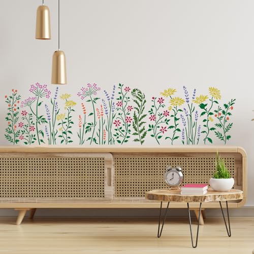 Plantillas de flores grandes para pintar paredes exteriores y manualidades florales en tela 5