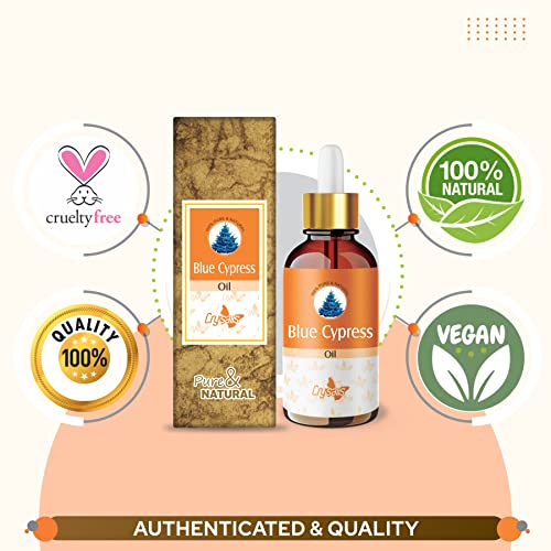 Image of Crysalis Blue Cypress (Callitris Intratropica) Oil|100% Pure & Natural Undiluted Essential Oil Organic Standard For Skin & Hair Care|Therapeutic Grade Oil, Healthy Skin & Hair-100ML With Dropper