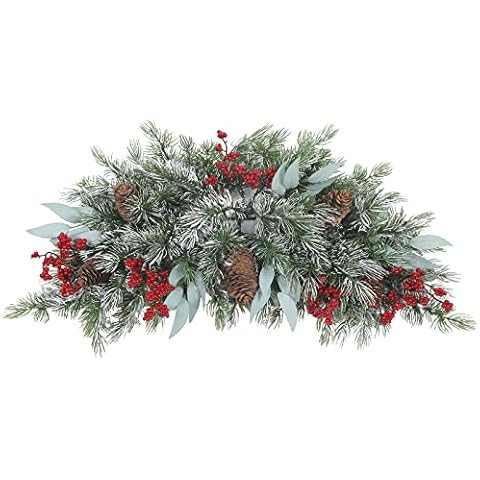 Homodeco Hanging Christmas Wreath for Home with Pine Cones Red Berries Christmas Wreaths for Front Door Vivid Artificial Christmas Wreaths for Festival Wall Décor(68CM) Cover