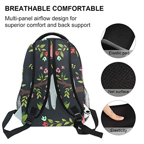 Zzkko Funny Sloth On Tree Branches Follow Your Dreams Boys Girls School Computer Backpacks Book Bag Travel Hiking Camping Daypack #TOP4