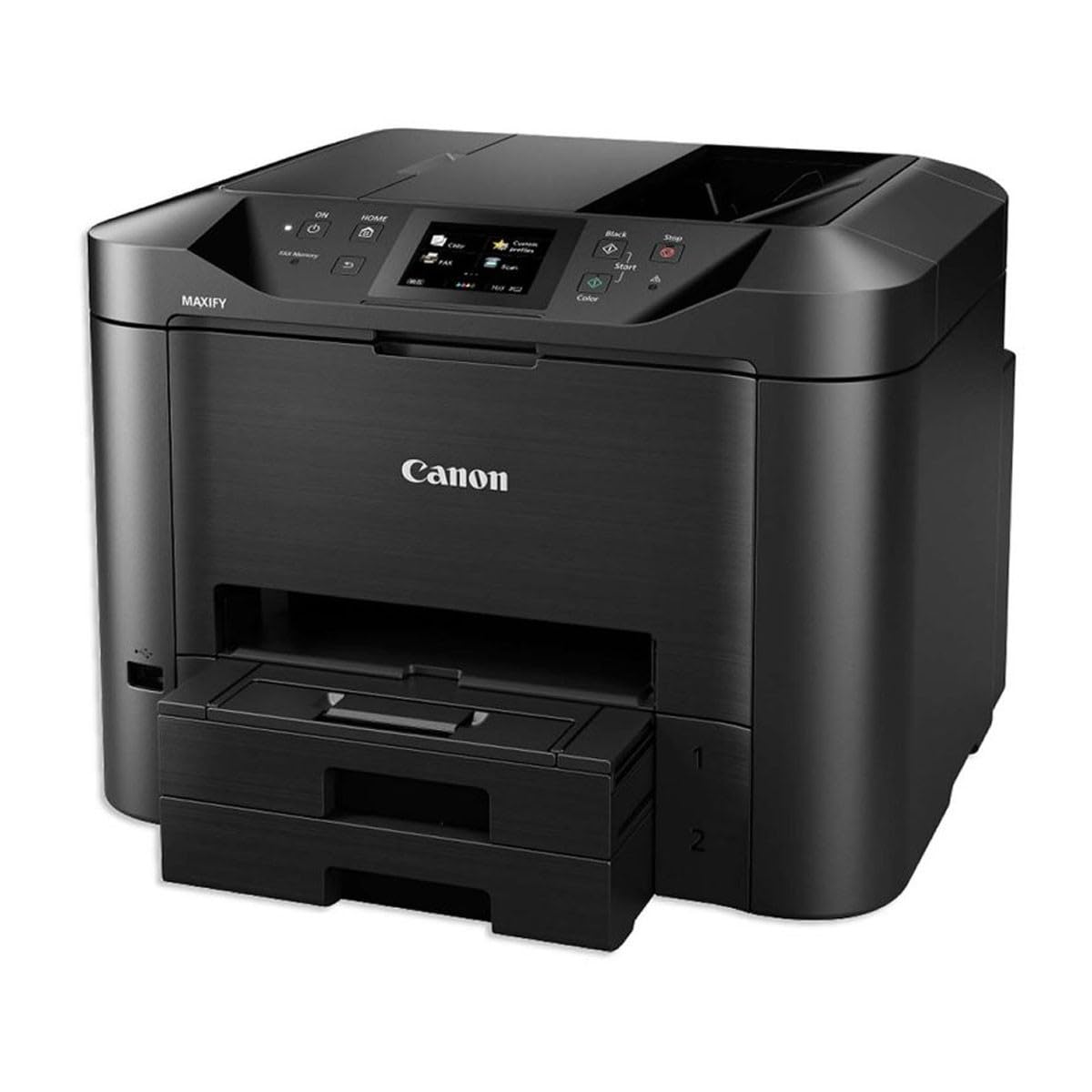 Canon Maxif MB5450 Stampante Multifunzione Inkjet, 24 ipm in Bianco e Nero, 15.5 ipm a Colori, 600 x 1200 dpi, Nero/Antracite