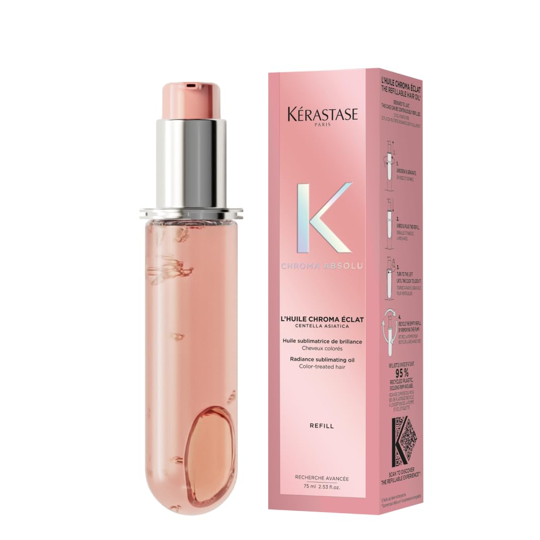 Kérastase Chroma Absolu l’Huile Cicagloss, Aufbauendes Pflege-Öl für coloriertes Haar, Farbe und Glanz verstärkende Haarpflege bei gefärbtem Haar, Nachfüllpackung, 75 ml
