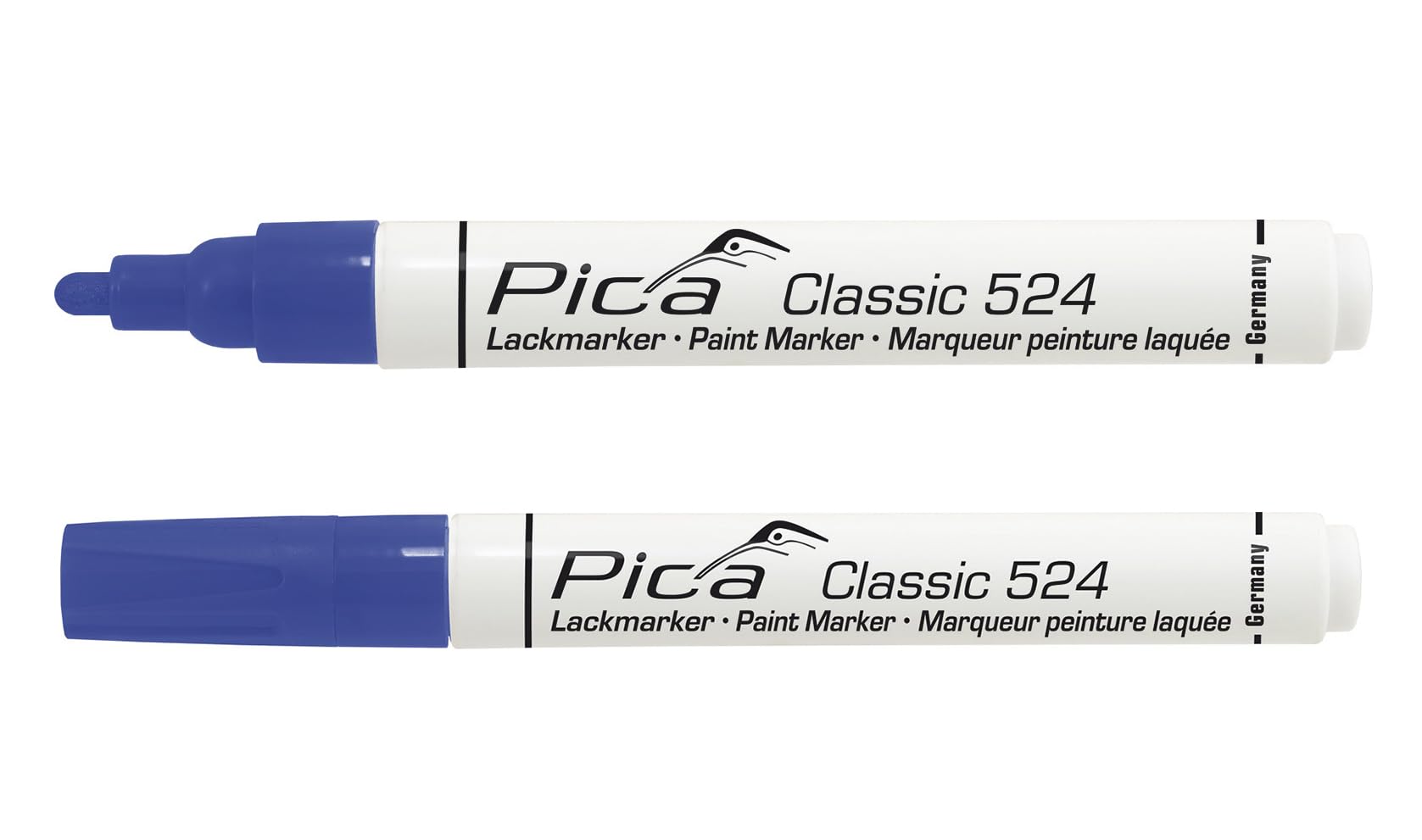 Pica 524-41 Industrial Permanent Paint Marker Blue Round Tip 2-4mm Fast Drying