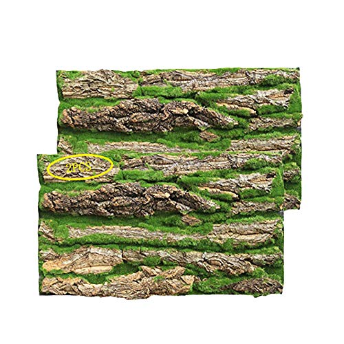 PINVNBY Cork Terrarium Background,Reptile Bark Backdrop Wall Decor and Artificial Moss for...