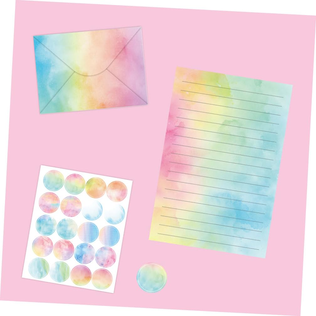STOBOK Wasserfarben Briefpapier Satz mit 60 Blatt und Umschlägen Kreatives Schreibpapier aus Papier für Einladungen und Dekorative Nachrichten Einzigartiges Design