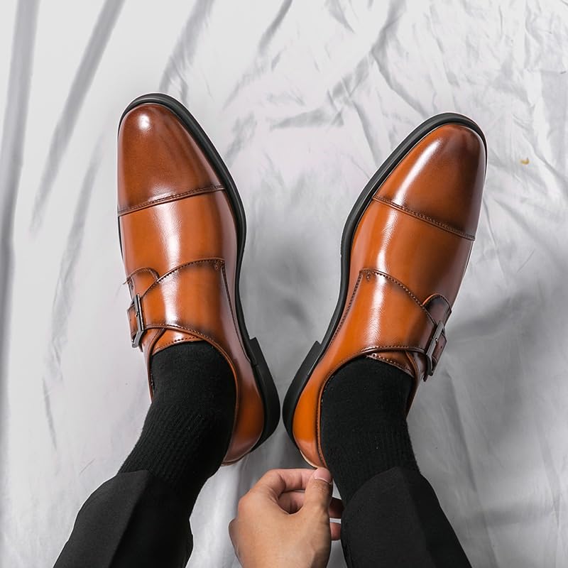 Men Casual Shoes Comfortable Men Loafers Formal Men Dress Shoes Pointed Toe Slip on Men Hasp Formal Leather Shoes for Men2