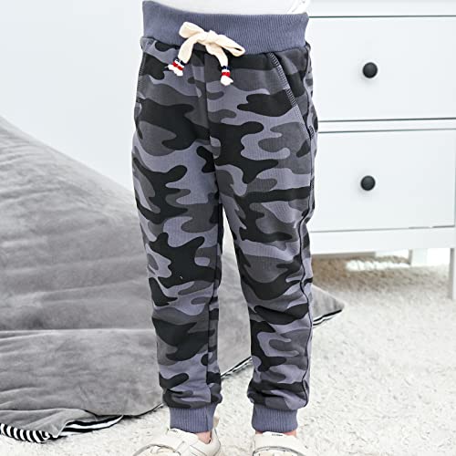 KISBINI Boy's Cotton Camouflage Sweatpants Sports Pants for Children4