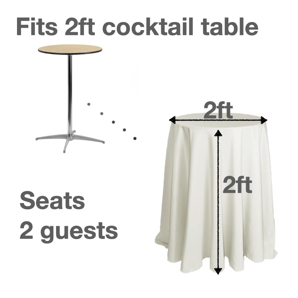 Urby 72'' White Round Tablecloth for 2-3ft Round Cocktail Table or Coffee Table, Mantel Redondo Para Mesa De 4 Sillas - Image 3