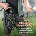 Flexi Hose Lightweight Expandable Garden Hose, No-Kink Flexibility, 3/4 Inch Solid Brass Fittings and Double Latex Core (75 FT, Green)