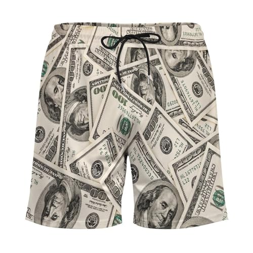 Money American Hundred Dollar Bills Men's Swim Trunk Quick-Dry Shorts with Mesh Lining And Pockets3