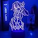 GEZHF 3D Anime Lampe LED High School pour Chambre ative Nightlight Anniversaire Cadeau Acrylique LED Night Light-Télécommande-Télécommande
