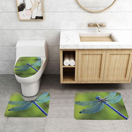 Tapis de bain libellule anti-glisse lot de 3 pour sol mouillé sécurisé - 4
