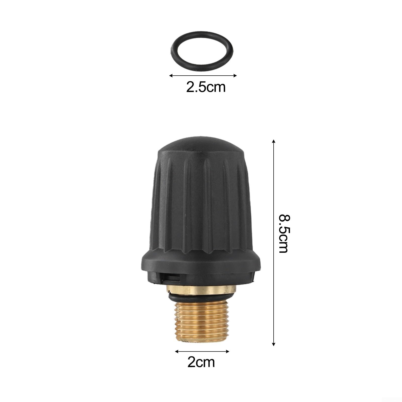 Pièce de rechange pour nettoyeur vapeur Karcher Bouchon de soupape de sécurité en laiton avec soupape de sécurité et joint torique, convient pour les modèles SC1 SC2 SC3 Series (1 paquet)