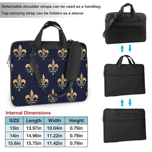 Bolso para laptop Fleurs-De-Lis dorado 13 pulgadas impermeable miniatura 4
