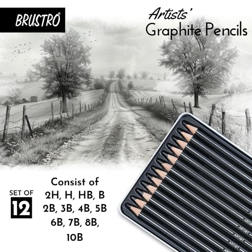 Set de lápices grafito 12 piezas (10B-2H) BRUSTRO miniatura 7