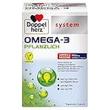 Doppelherz system OMEGA-3 PFLANZLICH – vegan & hochdosiert – Vitamin D als Beitrag für die normale Funktion des Immunsystems – 120 Kapseln