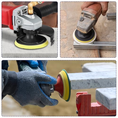 Image of 13PCS 4 Inch Diamond Polishing Pads Set, 5 /8''-11 Backer Pad, 50-8000 Grit Pads, Wet /Dry Granite Stone Polish Pad, Grinder Polishing Kit for Granite, Marble, Tile, Stone, Concrete, Quartz Countertop