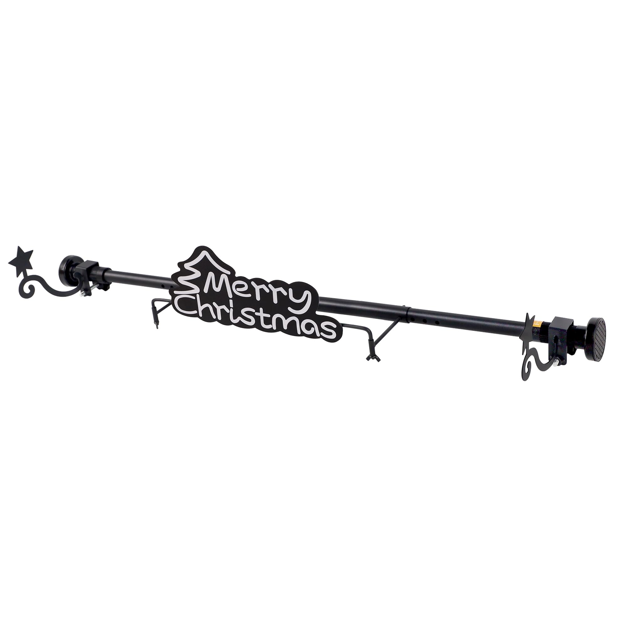 ATDAWN Front Door Garland Hanger, Single Door Easter Decor, Adjustable Width 35-46 Inches, Black Iron Rectangular Hanger, No Nails or Screws