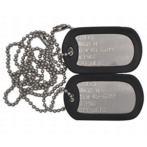 Tactical Gear Junkie Custom Milspec Personalized Dogtag Set with Chains and Silencers. Dog TAG