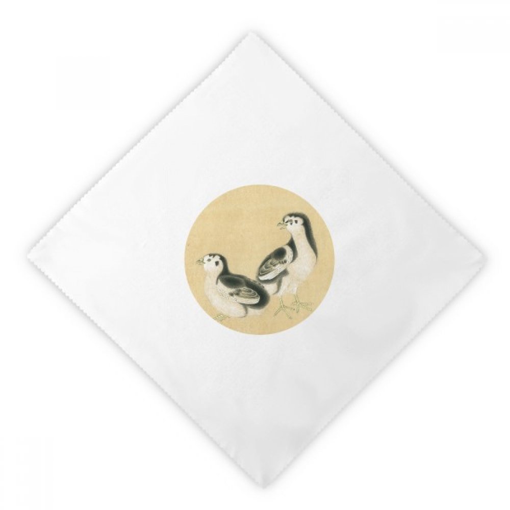 Serviettes de table lavables peinture chinoise tissu blanc 2X