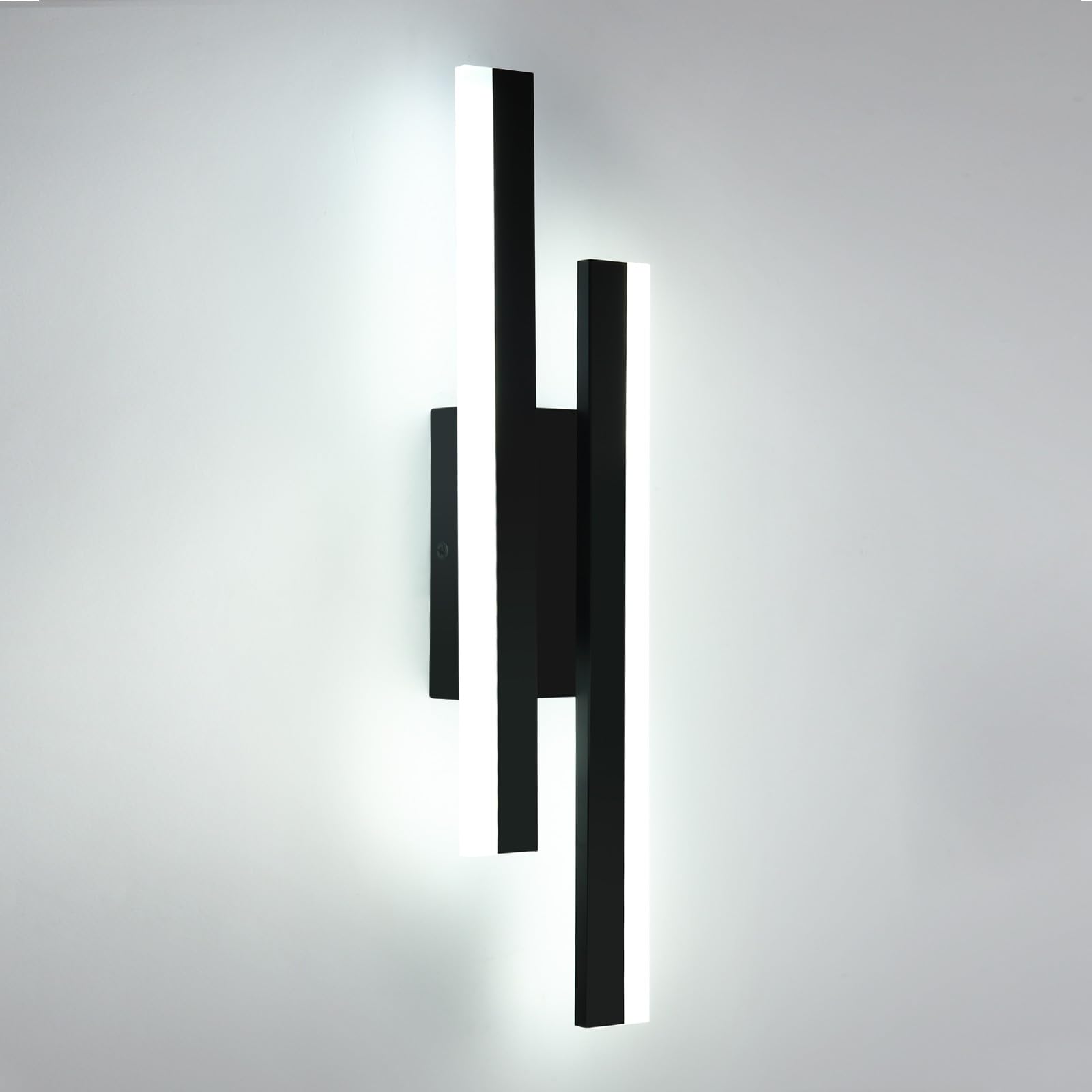 Toolight LED Wall Light Indoor, 16W 1800LM Long Wall Sconce Acrylic, 40CM Modern Black LED Lamp