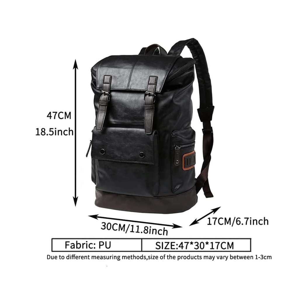 Mochila De Cuero Vintage Mochila De Cuero Para Portátil De 15,6 Pulgadas Mochila De Bolsillo Mochila De Viaje De Negocios Informal Para Hombres Y Mujeres