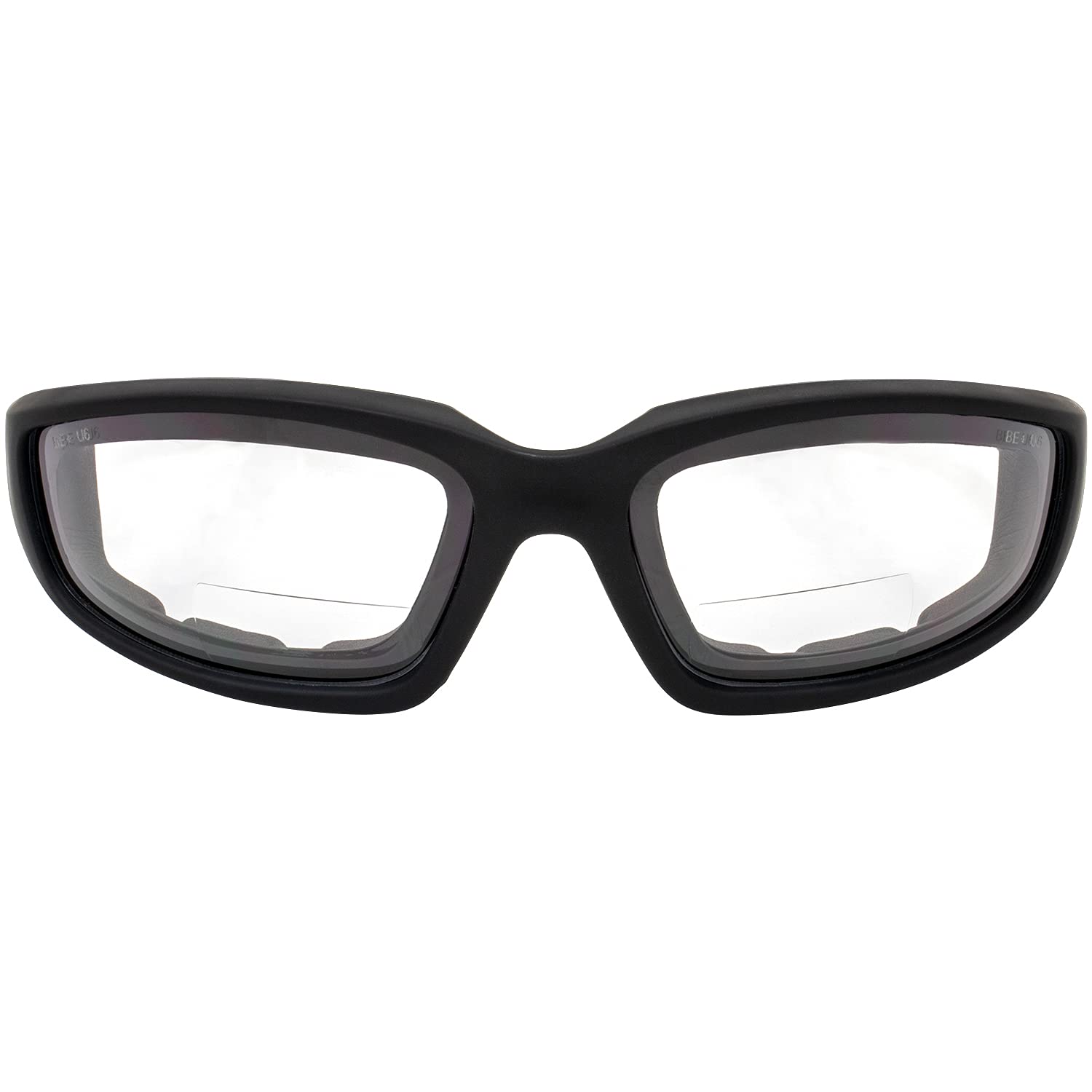 2 Paar Birdz Oriole Bifokale Sicherheit Motorrad Sonnenbrille Schwarz Rahmen 1,5 Klar & Rauchgläser Tragetasche
