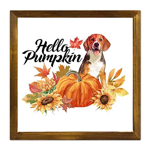 Déco bois Hello Pumpkin Flower Dog complicité au quotidien