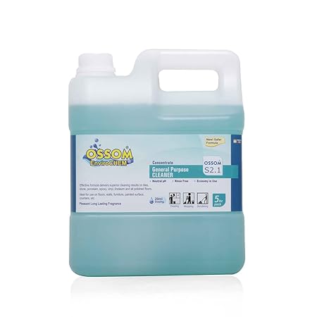 OSSOM S2.1 - All Purpose Cleaning Liquid 5Ltr | for Epoxy, Rubber, Laminated Floor Cleaning | Anti Slippery Formula for Kota Stone Polished Concentrate Daily Housekeeping Chemical