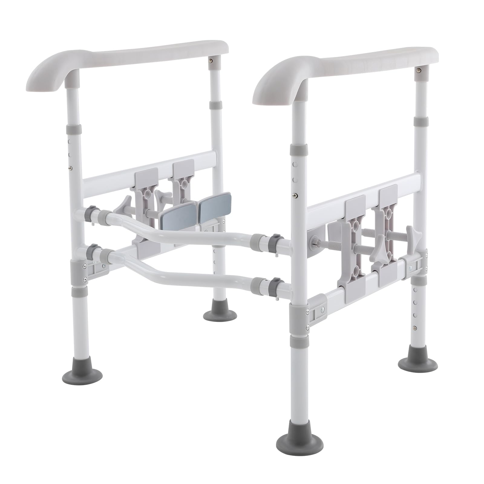 Barandilla de seguridad para inodoro, 60 x 50 x 14,5 cm, marco de seguridad para inodoro con altura y ancho ajustables para personas mayores, se puede utilizar en baños, hospitales, hogares de