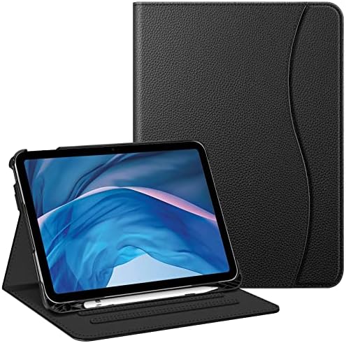 FINTIE Case Compatible with iPad 10th Generation (2022) 10.9 Inch, Multi-Angle Viewing Protective Stand Cover with Pencil Holder & Pocket, Auto Sleep/Wake, Black