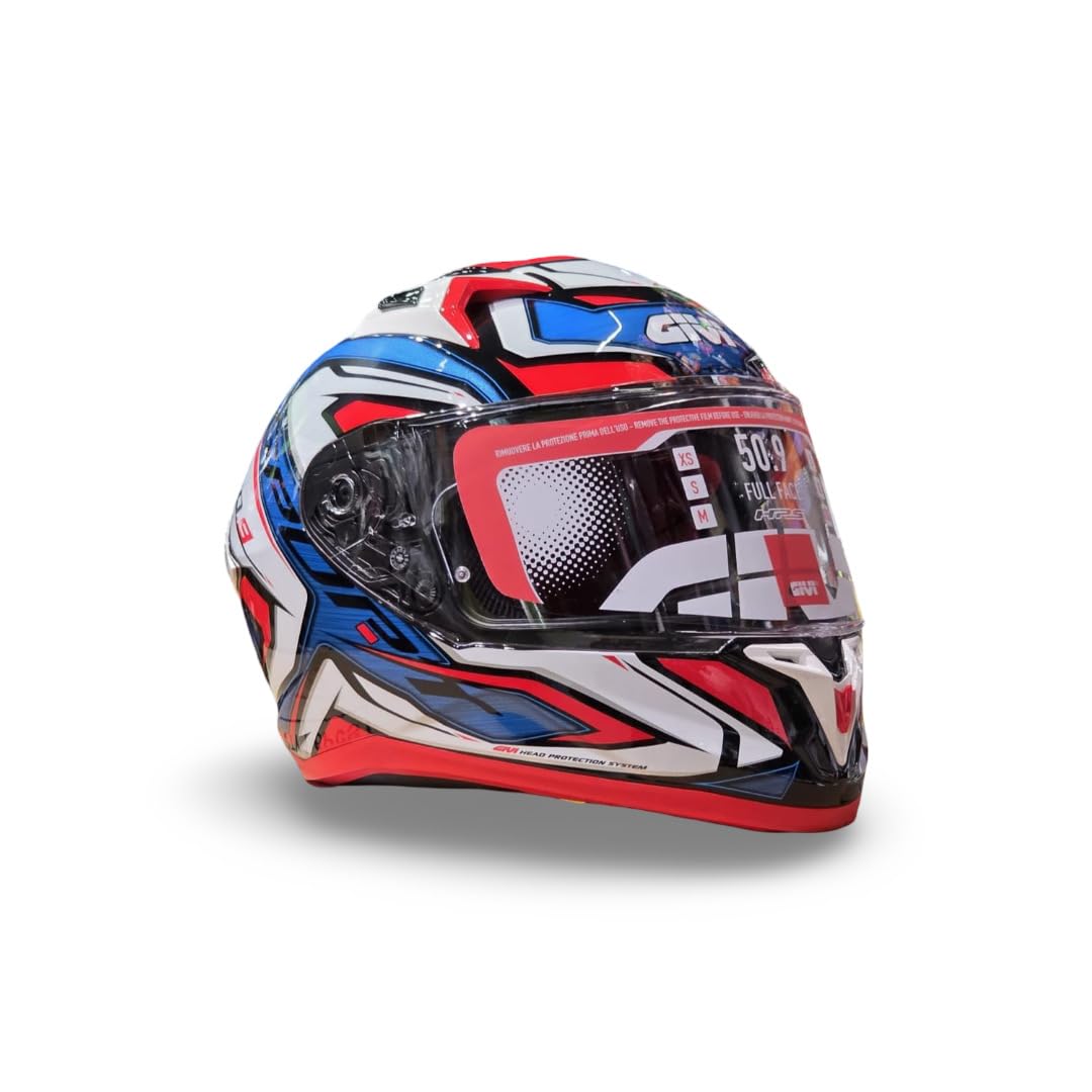 Casco Moto Integral GIVI 50.9 Atomic Rojo Azul Talla M Low Cost