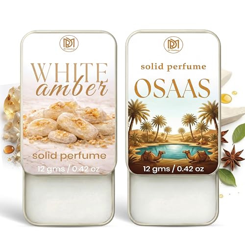 Image of Dr.Mashur Solid Perfume |Osaas&White amber Alcohol Free Wax Perfume Balm, Long Lasting | Pocket Tin 12g, Pack Of 2| Non Greasy Smooth Glide, Travel Friendly Men And Women
