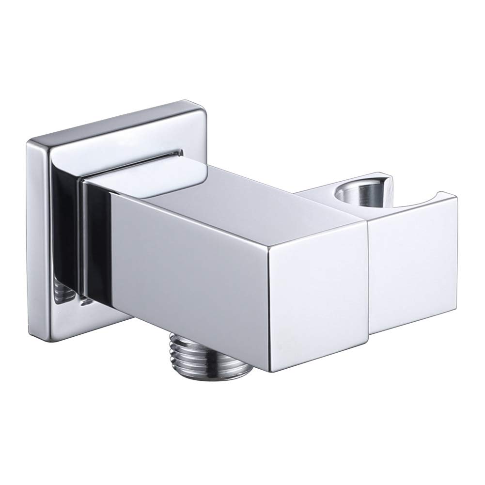 Angle Simple Wall Union with Handheld Shower Holder, Angle Simple Brass Shower Supply Elbow and Swivel Shower Head Bracket, Shower Handle Holder with Water Outlet Elbow Male 1/2" IPS, Chrome