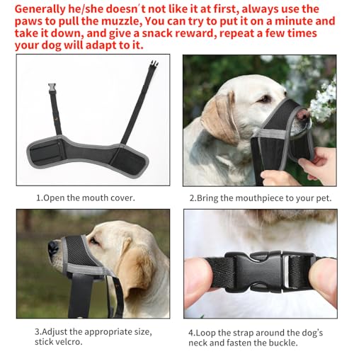 image for HEELE Dog Muzzle,Soft Nylon Muzzle Anti Biting Barking Chewing,Air Mes