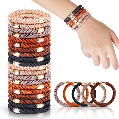 Image of FORENEE Hair Ties No Damage - 20PCS Ponytail Holders - Elastic Hair Ties for Thick Hair - Braided Hair Bands for Women Girls's Hair - Neutral