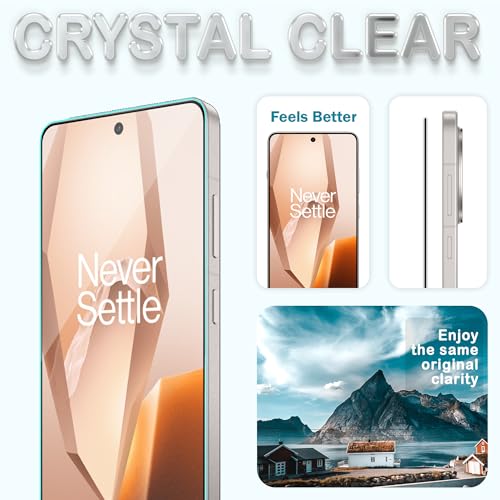 Image of FIRST MART Tempered Glass Screen Protector for OnePlus 13R - Full-Glue Screen Guard, 3D Edge to Edge, HD Clear, Bubble-Free, Case-Friendly, Black, Pack of 2