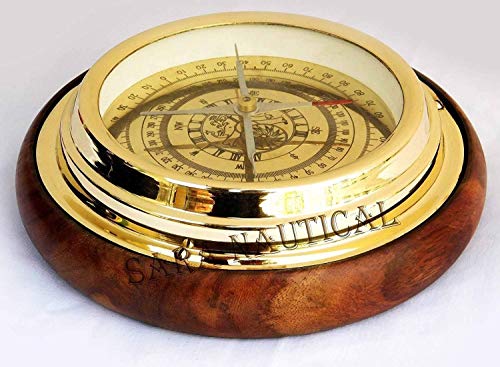 Arsh Nautical Brass Magnifying/Navigational/Magnetic 6\" Sailing Ship/Boat Desk Compass