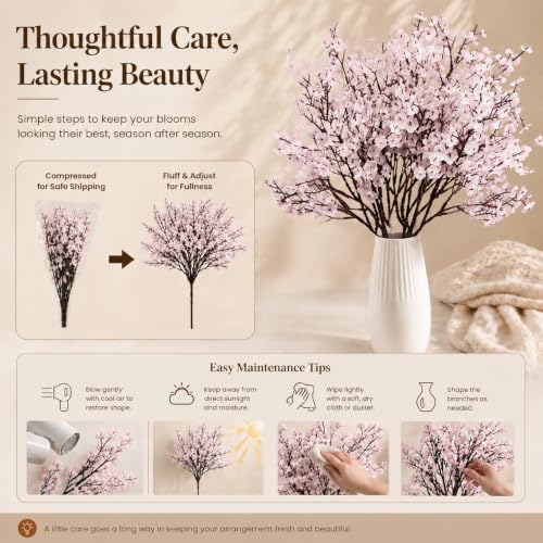 Image of Mandy's 6 Bundles Artificial Light Pink Baby's Breath Flowers