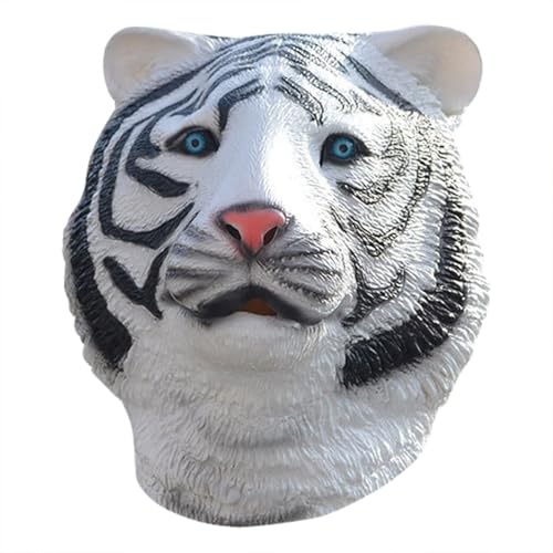 CVUTOVO Máscara vívida de felino en látex sin olor Diseño 3D realista para disfraces de fiesta y presentaciones, tamaño 30X30X30 CM
