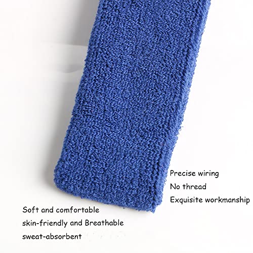 Image of Cotton Sweatband Headbands,Pack of 12,Elastic Stretchy Sport Terry Cloth Sweat Bands,Yoga Workout Fitness Exercise Basketball Headband